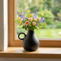Artículo Mini jarrón de cerámica con mango negro, decoración de cerámica Al 8,5 cm