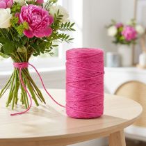 Artículo Cordón de cinta de yute cinta decorativa de yute yute fucsia Ø4mm 100m