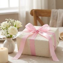 Artículo Cinta de regalo y decoración 25mm x 50m rosa claro