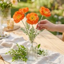 Artículo Amapolas artificiales flores de verano naranja Ø7cm L78cm 3uds