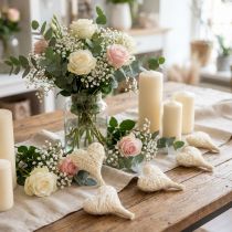 Artículo Corazón de sisal crema 5cm 24uds