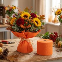 Artículo Flor crepe naranja L10cm gramaje 128g/m² L250cm 2ud