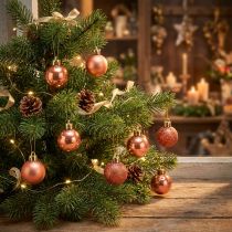 Artículo Mini bolas de árbol de Navidad naranja irrompibles Ø3cm 14ud