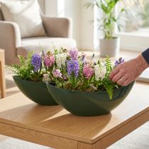 Artículo Elegante cuenco para barco en verde oscuro - perfecto para plantar - 39 cm 2 piezas