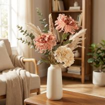 Artículo Crisantemos Rosa Salmón Artificial Ø13cm L72cm 2ud