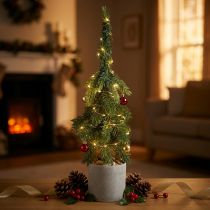 Artículo Árbol de Navidad artificial en maceta verde 55cm