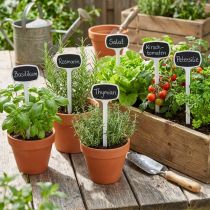 Artículo Etiquetas para plantas 29cm negro inclinadas 10uds