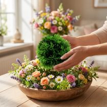 Artículo Mini bola de hierba decorativa verde artificial Ø10cm 1ud