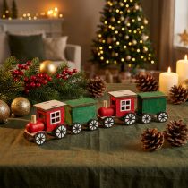 Artículo Tren navideño decoración ferroviaria locomotora de madera Al.7,5 cm 4 piezas