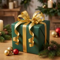 Artículo Cinta rizadora cinta de regalo dorada con rayas doradas 10mm 250m