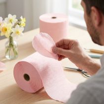 Artículo Crepe de flores rosa claro A10cm gramaje 128g/m² L250cm 2 piezas
