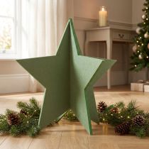 Artículo Estrella decorativa de fieltro para colocar decoración navideña fieltro verde Al. 62 cm