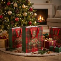 Artículo Bolsas de regalo árbol de Navidad rojo verde 18x24cm 4uds