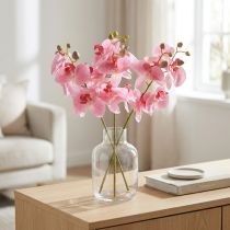 Artículo Orquídeas artificiales rosas, flores artificiales como las reales, 56 cm, 3 unidades