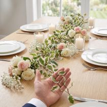 Artículo Guirnalda de plantas artificiales para decoraciones románticas de bodas y eventos, 150cm