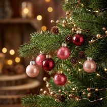 Artículo Adornos navideños de cristal, brillantes, 3 cm, 22 unidades
