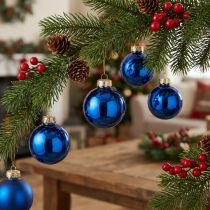 Artículo Juego de mini bolas navideñas de cristal para decorar ramas de abeto, 3 cm, 22 piezas