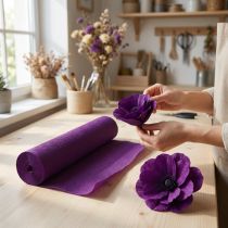 Artículo Papel crepé para floristería morado oscuro 50x250cm