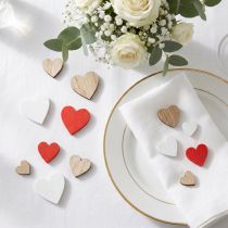Artículo Decoración de dispersión de corazón de madera corazones de boda madera 2,5/2/1,5 cm 48 piezas