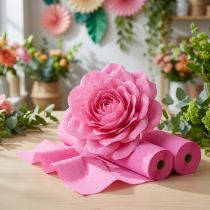 Artículo Flor crepe rosa L10cm gramaje 128g/m² L250cm 2ud