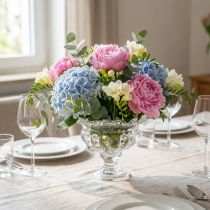 Artículo Cuenco de cristal clásico con base de diseño vintage – Transparente, Ø13 cm x 11 cm – Uso versátil para la decoración de trofeos