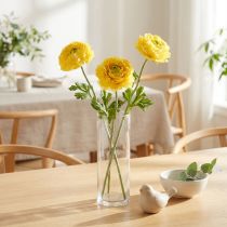 Artículo Ranúnculo artificial como flor individual para una decoración elegante y de bajo mantenimiento, 51 cm, 3 piezas