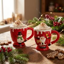 Artículo Tazas navideñas taza Papá Noel cerámica 10,5cm 2uds