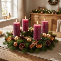 Artículo Velas de pilar lisas Velas Berry violeta 50×100cm 4 piezas