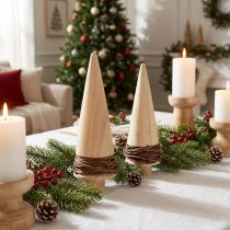 Artículo Árbol de Navidad madera natural decoración de mesa Navidad H18cm 2 piezas