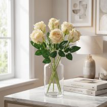 Artículo Flores artificiales Rose Cream Ø6cm L50cm 6pcs
