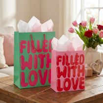 Artículo Bolsa de regalo con asas “Filled with Love” 36/23cm Juego de 2