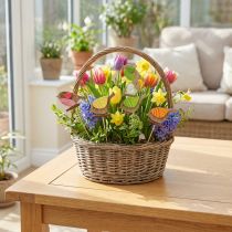 Artículo Decoración primaveral pájaros con palo de madera surtido H10,5cm 12 piezas