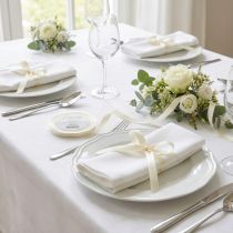 Artículo Cinta de regalo y decoración color crema 8mm 50m