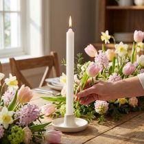 Artículo Velas rústicas blancas con base cónica 350/28mm 4 uds