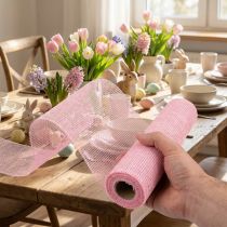 Artículo Camino de mesa yute cinta de yute cinta de mesa rosa claro 30cm 5m
