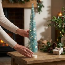 Artículo Árbol de Navidad artificial, árbol decorativo, diseño delicado con base de madera, 80 cm.