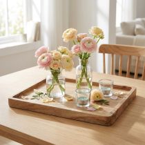 Artículo Bandeja decorativa, madera de acacia, rectangular, acabado natural, 30×25 cm