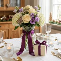 Artículo Cinta decorativa de tafetán, color morado, varios anchos, 50 m
