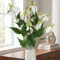 Artículo Lirio artificial, decoración floral, planta artificial, flor de seda blanca L82cm 3pcs