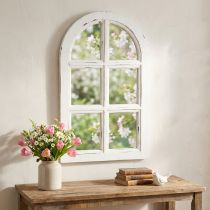Artículo Decoración de madera shabby chic marco de ventana decorativo madera blanco 29,5×48cm