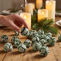 Artículo Conos de ciprés decoración natural esmerilada 3cm verde 500g