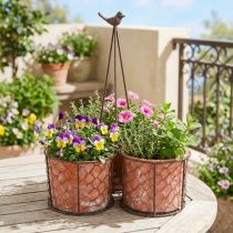 Artículo Maceta de cerámica cesta de malla metal marrón Ø30cm H11,5cm