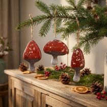 Artículo Encantadores adornos de setas rojas con cordel de yute, 3 cm – Decoración perfecta para otoño y Navidad – 6 unidades