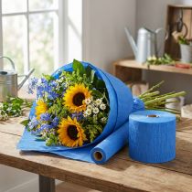 Artículo Flor crepé azul A10cm gramaje 128g/m² L250cm 2 piezas