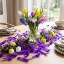 Artículo Plumas decorativas pequeñas plumas de pájaros reales decorativas violeta 5-10cm 10g