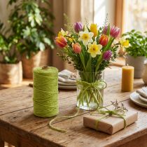 Artículo Cinta de yute cordón de yute cinta decorativa yute verde Ø4mm 100m