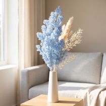 Artículo Espárragos de plumas azul claro, flores secas decorativas de espárragos, 55-70 cm