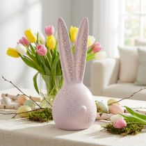 Artículo Cabeza de conejo Conejito de Pascua en craquelado de oro rosa 16,5x16x40cm