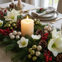 Artículo Mini bolas navideñas en alambre de cristal verde plata 2,5cm 140 uds