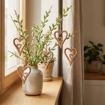 Artículo Corazón de madera corazones de madera natural para colgar 8×11cm 4uds